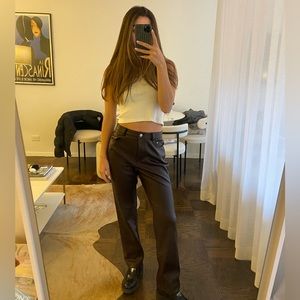 Brown leather pants 🤎🟫🟤